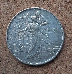 Italie - 2 lire 1911 - Commémorative