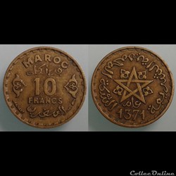 MAROC - 10 francs 1952
