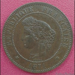 1871 A - 5 centimes - très petit A
