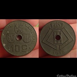 Belgique - 10 centimes 1945