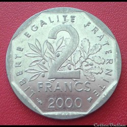 2000 - 2 francs - sans point
