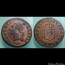 1779 W - Liard à l'écu - Louis XVI