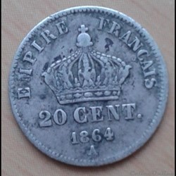1864 A - 20 centimes