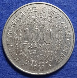 États Afrique de l'Ouest - 100 francs 1967