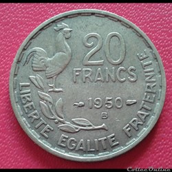 1950 B - 20 francs - 3 faucilles