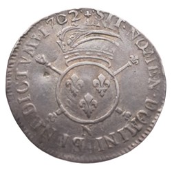 1702 N - 1/4 écu aux insignes