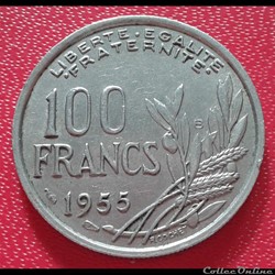 1955 B - 100 francs - ruban large