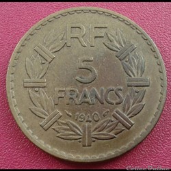 1940 - 5 francs - BR.ALU