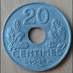 1943 - 20 centimes - lourde