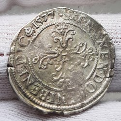 1577 - 1/2 franc au col plat 2ème type