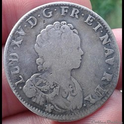 1716 W - 1/4 écu vertugadin - Louis XV