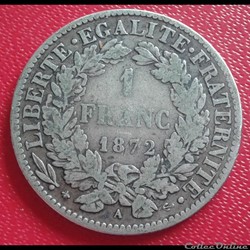 1872 A - 1 franc - petit A
