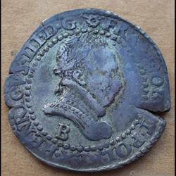 1587 - demi franc au col plat - 6ème type