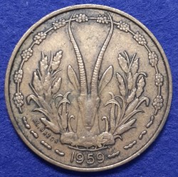 États Afrique de l'Ouest - 10 francs 1959 - fauté