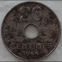 1944 - 20 centimes - fer