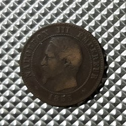 1855 B - 2 centimes - chien