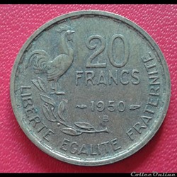 1950 B - 20 francs - 4 faucilles