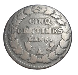 (1796 - 97) - 5 centimes l'AN 5 A