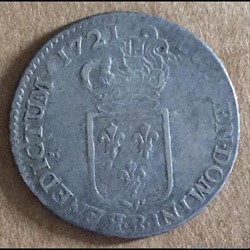 1721 - 1/6ème écu au grand écusson de France