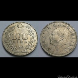 Turquie - 100 bin lira 1987