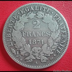 1871 A - 2 francs - petit A