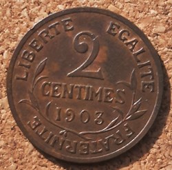 1903 - 2 centimes