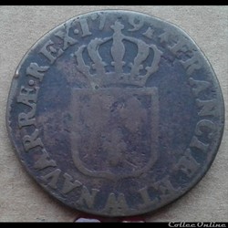 1791 AA - Sol à l'écu - Louis XVI