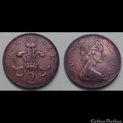 Royaume Uni - 2 new pence 1971