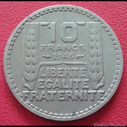 1946 - 10 francs - Grosse tête - rameaux courts