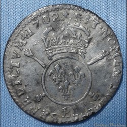 1702 - 1/12ème d'écu aux insignes