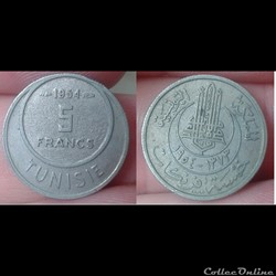 Tunisie - 5 francs 1954