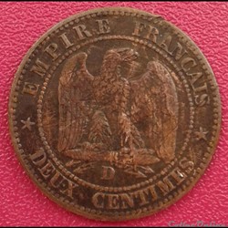 1853 D -2 centimes - grand D