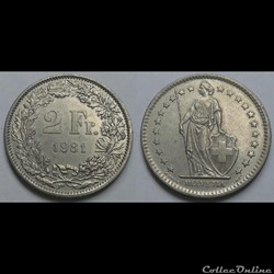 Suisse - 2 francs 1981