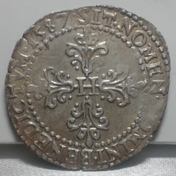 1587 - demi franc au col plat - 5ème type