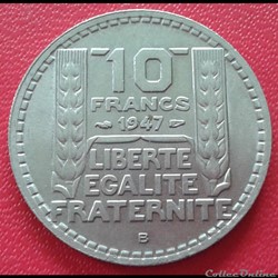 1947 B - 10 francs - Grosse tête