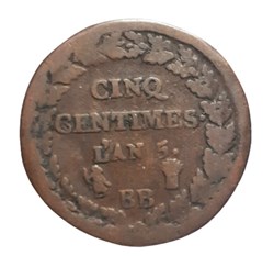 (1796 - 97) - 5 centimes l'AN 5 BB