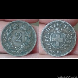 Suisse - 2 rappen 1888