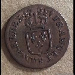 1791 K - Liard à l'écu - Louis XVI