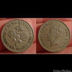 Ile Maurice - 1/4 rupee 1950