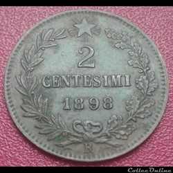 Italie - 2 centesimi 1898 R