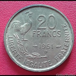 1951 B - 20 francs