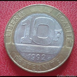 10 francs génie 1992 - Faux