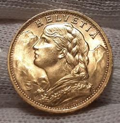 Suisse - 20 francs OR 1927 B