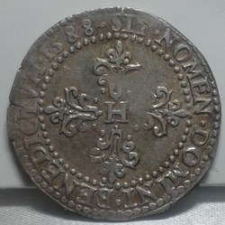 1588 - demi franc au col plat - 6ème type