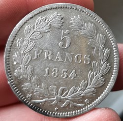 1834 B - 5 francs Louis Philippe Ier