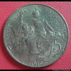 1916 - 5 centimes - étoile