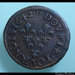 1642 H - Double tournois - Louis XIII