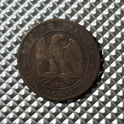 1855 B - 2 centimes - ancre