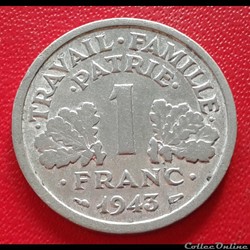 1943 - 1 franc - légère