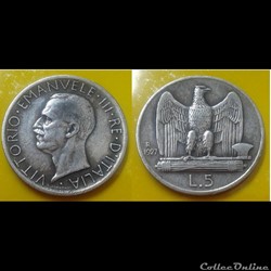 Italie - 5 lire 1927
